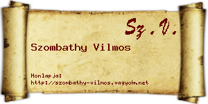 Szombathy Vilmos névjegykártya