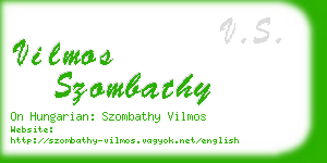 vilmos szombathy business card